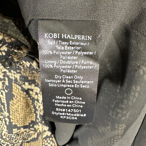 Kobi Halperin Leah Notched Lapel Jacket Snake Print Size XS - Picture 4 of 10